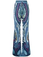 Etro Paisley Print Flared Trousers - Blue
