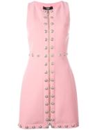 Versus Embellished Zip Mini-dress, Women's, Size: 38, Pink/purple, Polyester/spandex/elastane/viscose/spandex/elastane
