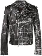 Alexander Mcqueen Printed Biker Jacket - Black