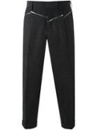 Kolor Panelled Cropped Trousers, Men's, Size: 4, Grey, Wool/nylon/cupro/polyester