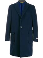 Canali Fitted Single-breasted Coat - Blue