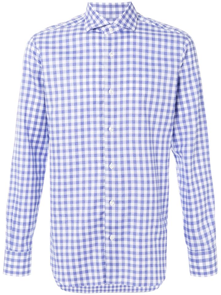 Barba Vichy Print Shirt - Blue