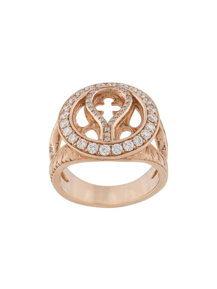Loree Rodkin 14kt Rose Gold And Diamond Round Quatrefoil Ring -