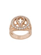 Loree Rodkin 14kt Rose Gold And Diamond Round Quatrefoil Ring -