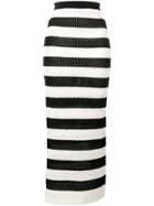 Dodo Bar Or Crochet-knit Striped Skirt - Black