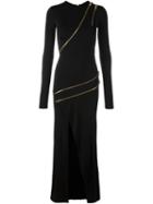 Pierre Balmain Zip Detail Fitted Dress, Women's, Size: 40, Black, Spandex/elastane/viscose
