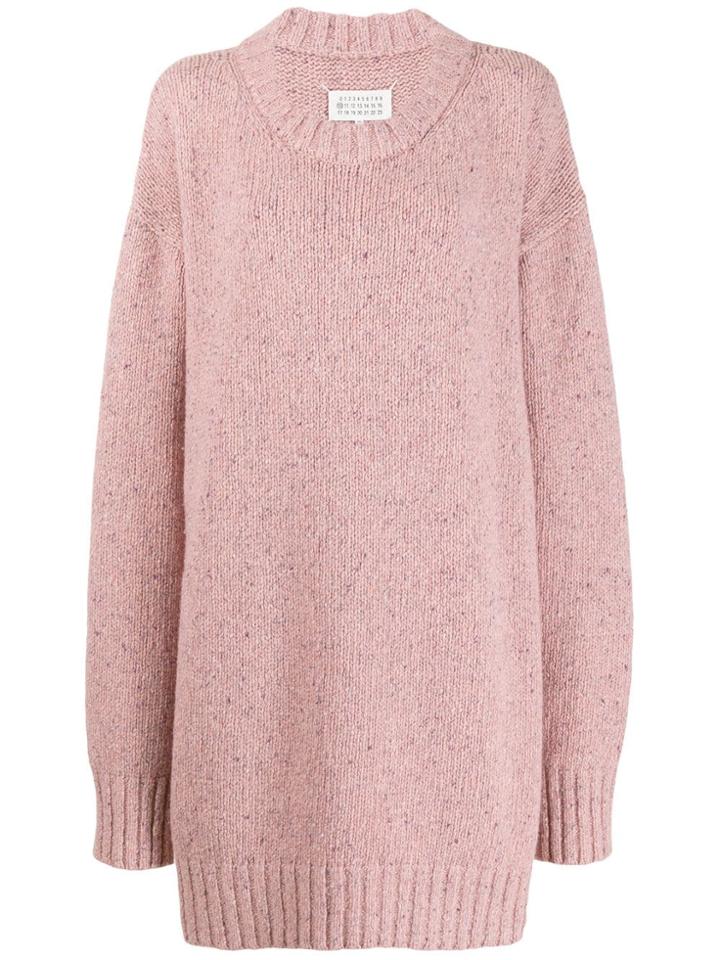 Maison Margiela Oversized Melange Knit Jumper - Pink