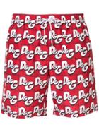 Dolce & Gabbana Mid-length Logo Shorts - Hsw07 D & G Fdo. Rosso