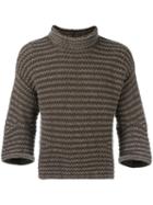 Iris Von Arnim Ribbed Jumper, Men's, Size: Small, Brown, Cashmere
