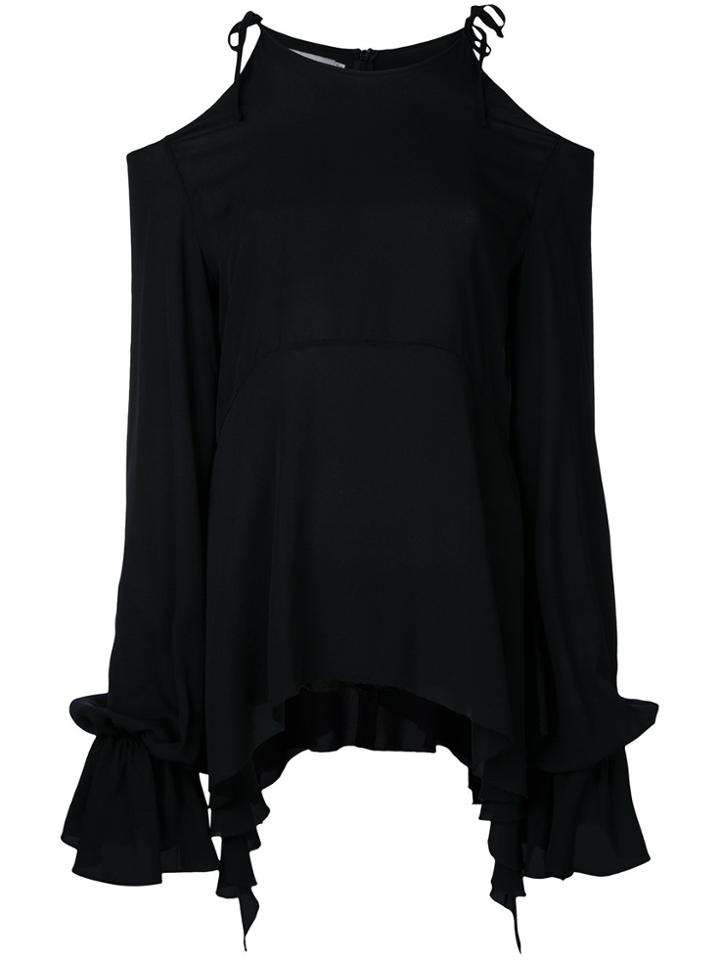 Goen.j Tied Cold Shoulder Jumper - Black
