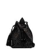 Saint Laurent Black Anja Bandana Stud-embellished Leather Bucket Bag