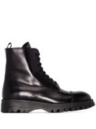 Prada Black Lace Up 30 Boots