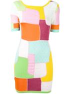 Moschino Panelled Mini Dress, Women's, Size: 40, Pink/purple, Rayon/virgin Wool