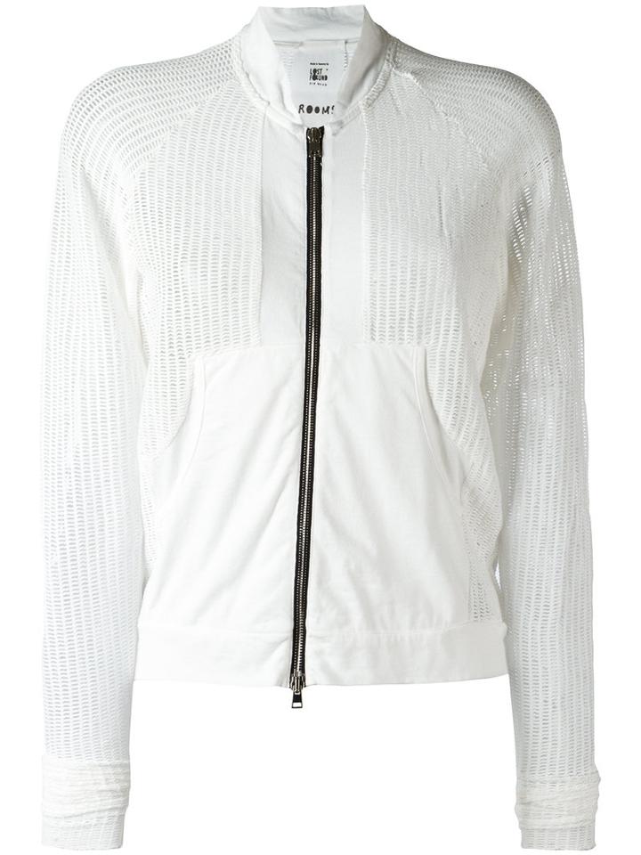 Lost & Found Rooms - Knitted Bomber Jacket - Women - Cotton/spandex/elastane - S, Women's, White, Cotton/spandex/elastane
