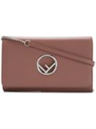 Fendi Logo Wallet On Chain - Neutrals