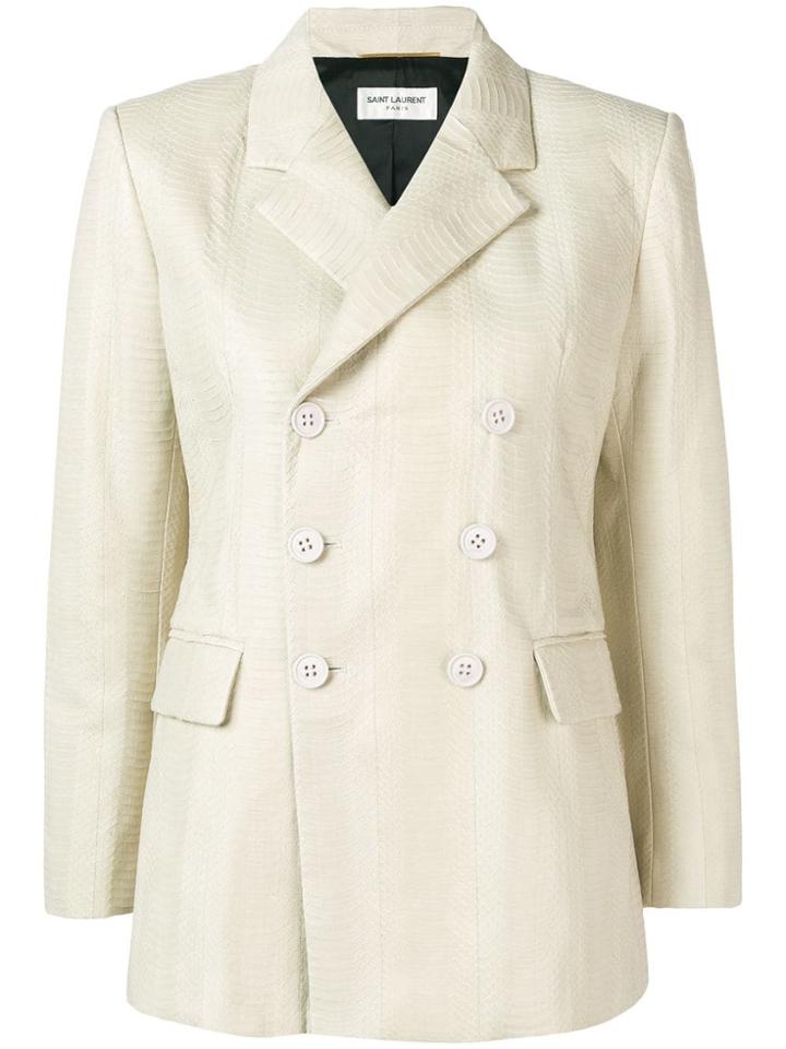 Saint Laurent Double-breasted Blazer Jacket - Neutrals