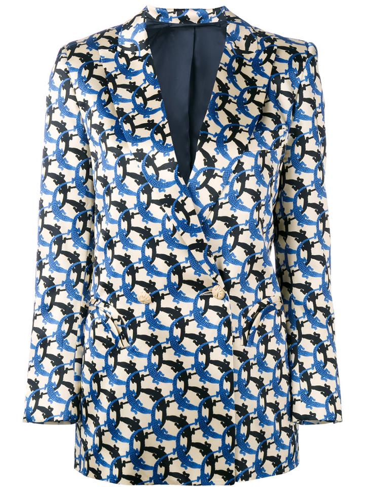 Blazé Milano Patterned Blazer, Women's, Size: I, Nude/neutrals, Silk/cupro/viscose