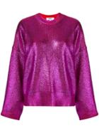 Msgm Metallic Knit Jumper - Pink