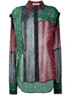 Preen Line Sheer Printed Patchwork Shirt - Multicolour