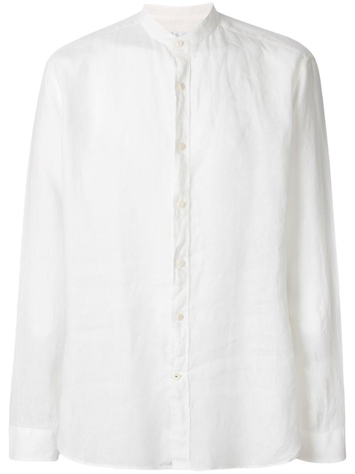 Loro Piana Round Neck Button Shirt - White