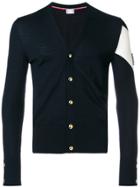 Moncler Gamme Bleu Logo Plaque Knitted Cardigan - Blue