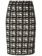 Eggs Pencil Tweed Skirt, Women's, Size: 42, Black, Cotton/polyamide/polyester/acetate