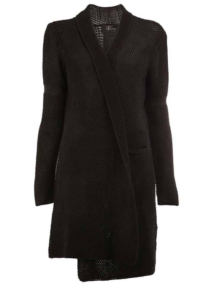 Lost & Found Ria Dunn Mesh Knit Cardi-coat, Women's, Size: Medium, Black, Cotton