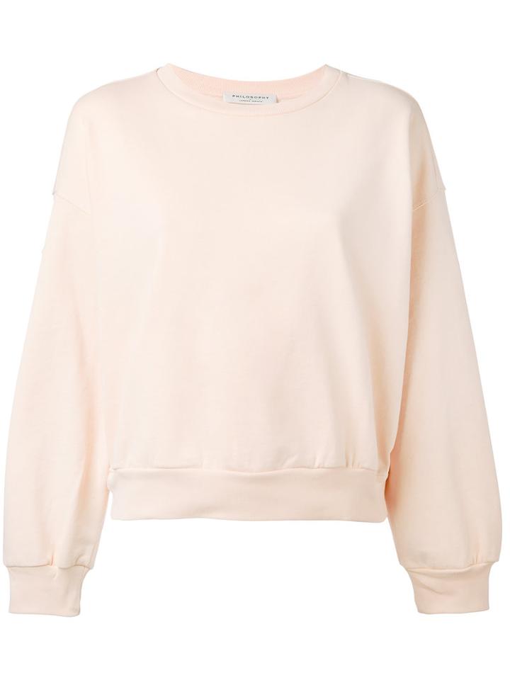 Philosophy Di Lorenzo Serafini - Frilled Sweatshirt - Women - Cotton - S, Nude/neutrals, Cotton