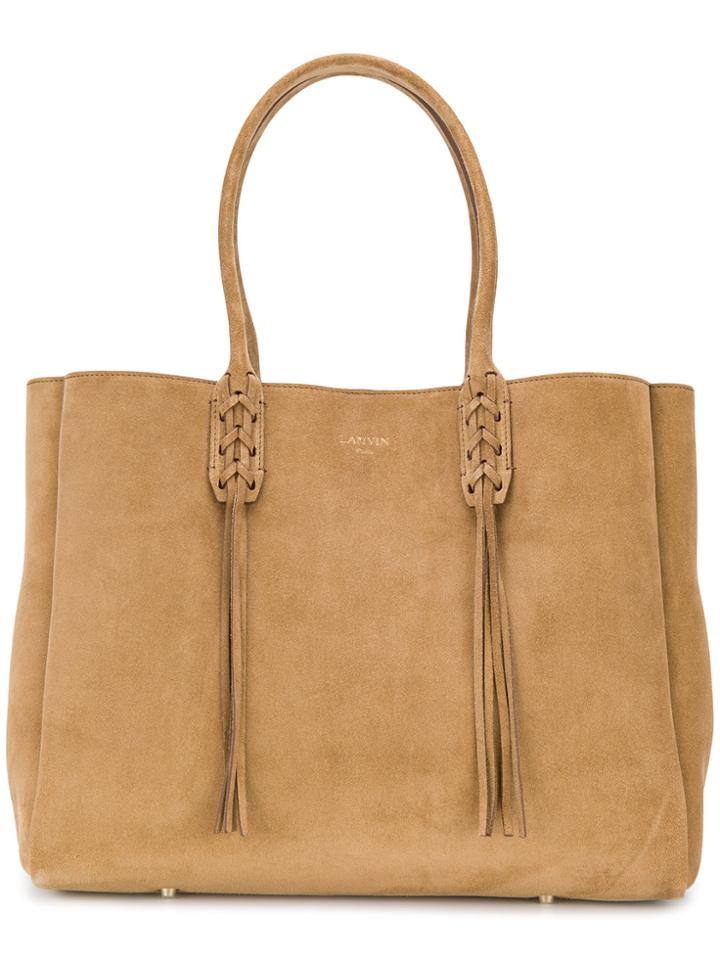 Lanvin Woven Detail Tote - Brown