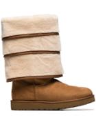 Y / Project X Ugg Brown Triple Layered Shearling Boots - Black