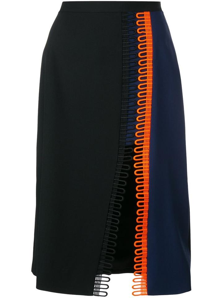 Christopher Kane Macrame Panel Skirt, Women's, Size: 14, Blue, Silk/polyester/acetate/viscose