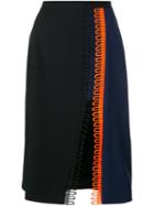 Christopher Kane Macrame Panel Skirt, Women's, Size: 14, Blue, Silk/polyester/acetate/viscose