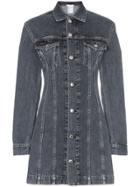 Helmut Lang Collared Denim Mini Dress - Black