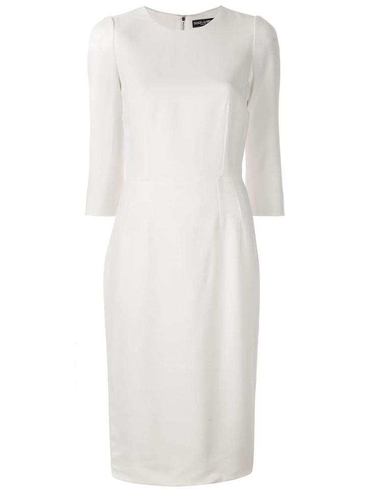 Dolce & Gabbana Fitted Midi Dress - White