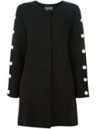 Boutique Moschino Button Detail Knit Jacket, Women's, Size: 42, Black, Virgin Wool