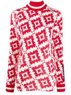 Bogner Graphic-print Turtleneck Top - Red