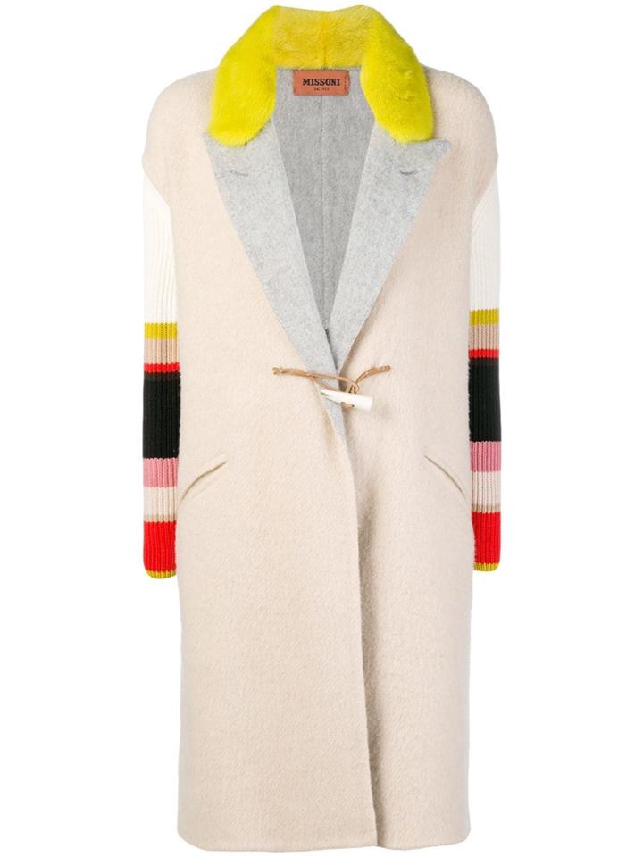 Missoni Colour Block Duffle Coat - Nude & Neutrals