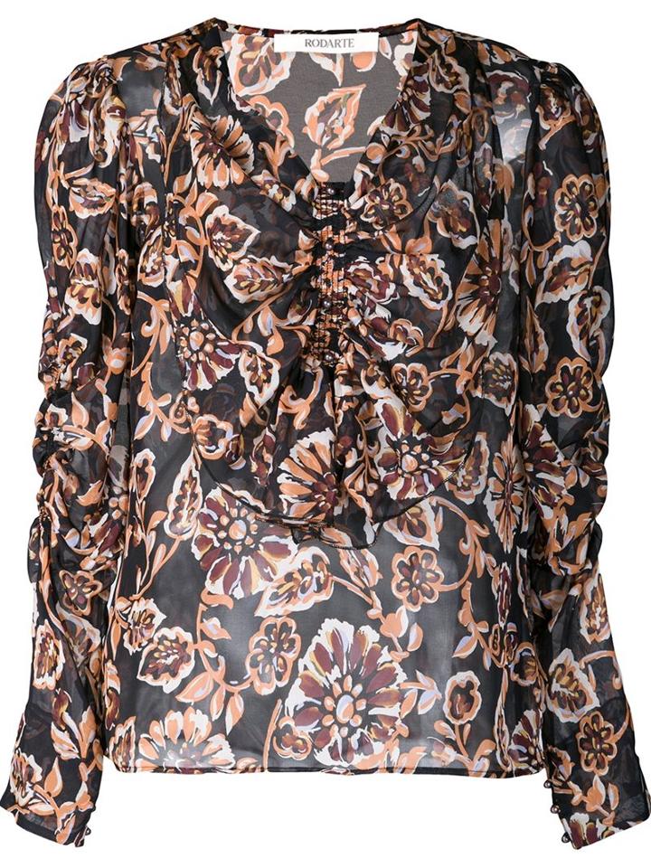 Rodarte Semi Sheer Ruffle Front Blouse
