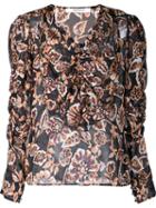 Rodarte Semi Sheer Ruffle Front Blouse