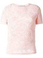 Ermanno Scervino Floral Jacquard Knit Top, Women's, Size: 36, Pink/purple, Viscose/polyester
