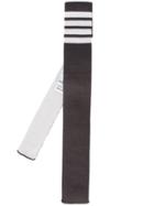 Thom Browne Knitted Stripe Tie - Grey