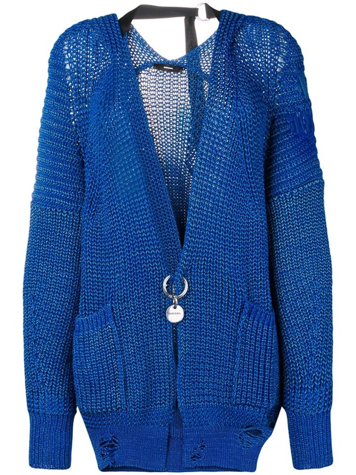 Diesel Oversized Chunky Cardigan - Blue