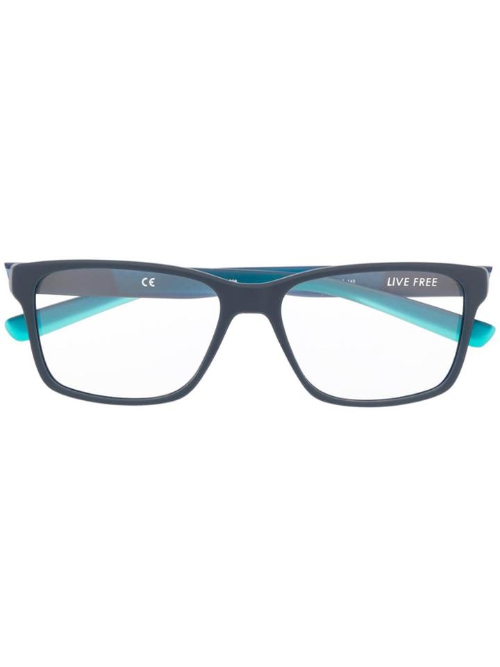 Nike Rectangle Two-tone Glasses - Blue