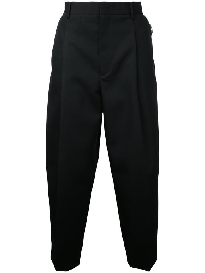 Juun.j Cropped Tailored Trousers, Men's, Size: 44, Black, Wool