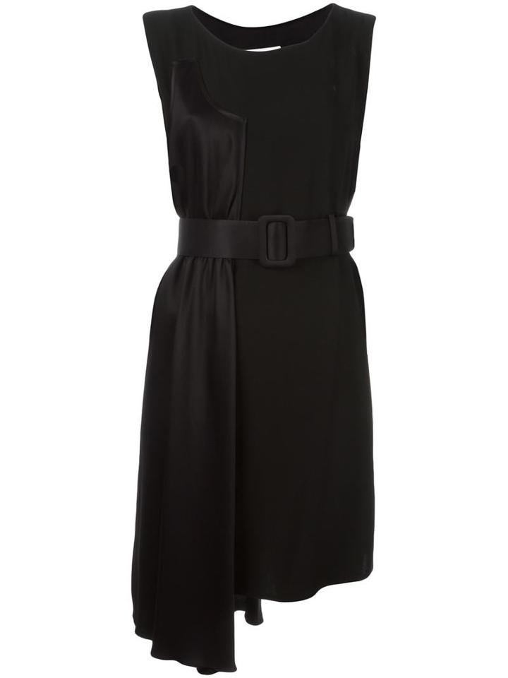 Mm6 Maison Margiela Asymmetrical Hem Dress, Women's, Size: 40, Black, Acetate/viscose