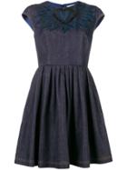 Fendi Chambray Heart Mini Dress - Blue