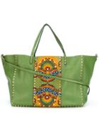 Valentino 'rockstud Rolling Star Studded' Trapeze Tote, Women's, Green