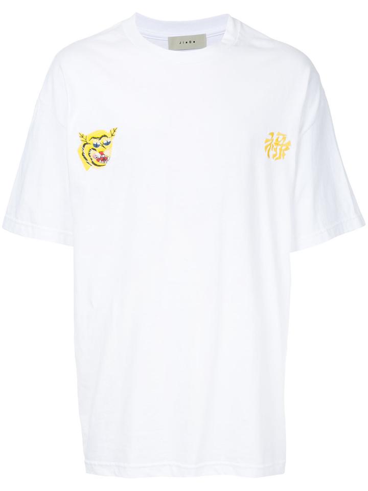 Jieda - Tiger Patch T-shirt - Men - Cotton - 3, White, Cotton