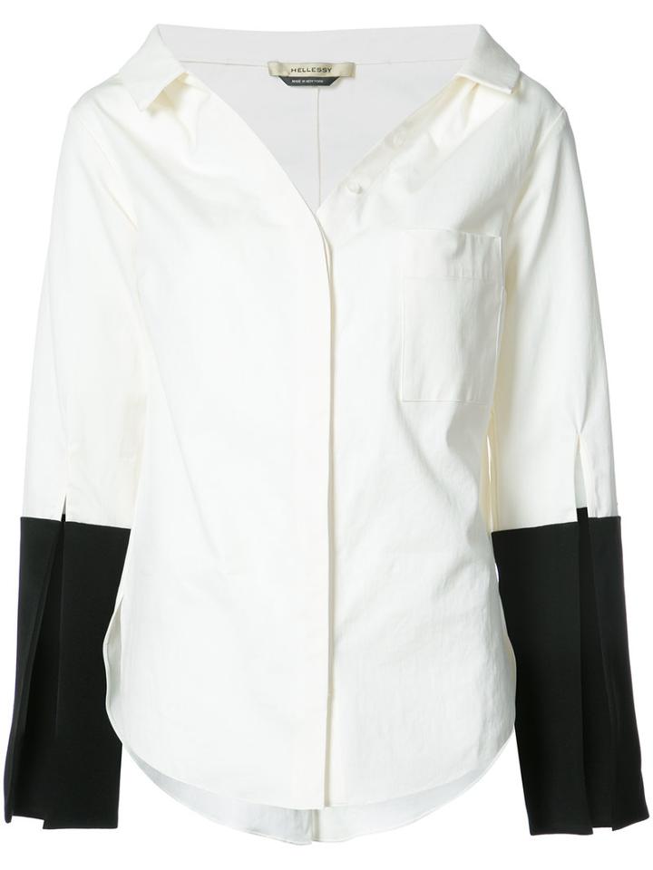 Hellessy - Bessette Contrast Cuff Shirt - Women - Silk/cotton/spandex/elastane - 10, White, Silk/cotton/spandex/elastane