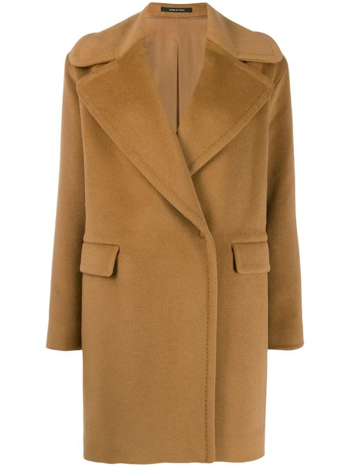 Tagliatore Wool Single Breasted Coat - Brown